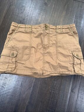 Abercrombie & Fitch Cargo Mini Skirt | Khaki | Utility Pockets | Medium